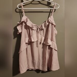 Universal Thread Pink Ruffled Tie Front Camisole